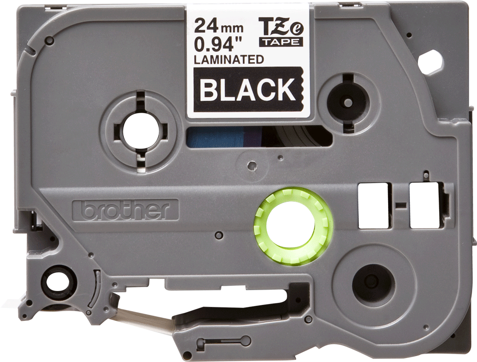 Brother TZe-355 - бял текст на черна ламинирана лента, 24mm ширина 2
